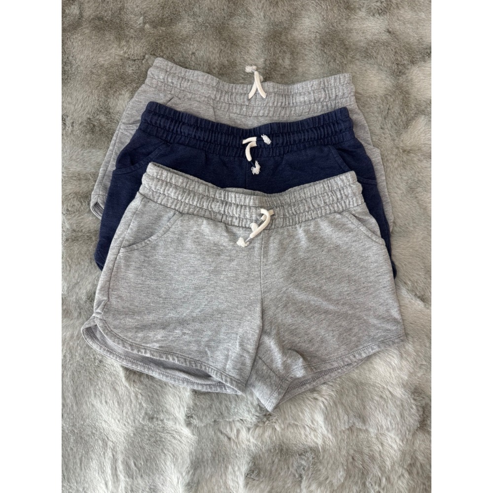 Cat & Jack Girls XL 14 Knit Shorts Bundle 3pk Gray/Blue with Pockets-0604